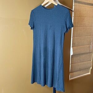 Lida Baday Gray Large Ribbed Above Knee Dress Size Medium